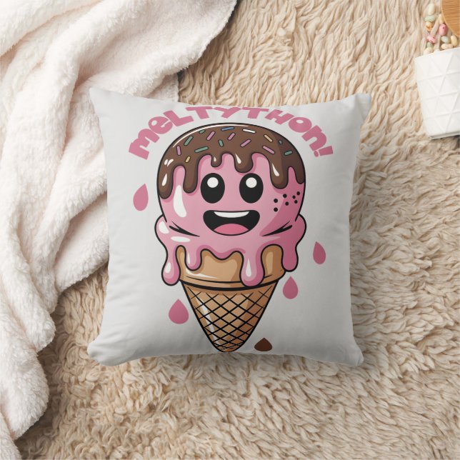 Coussin Crème glacée souriante (Couverture)