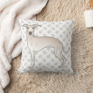 Coussin Crème Italien Greyhound Cute Dessin Chien Avec Pat