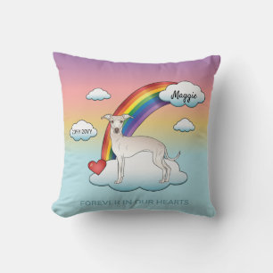 Coussin Crème italien Greyhound mignonne Chien Rainbow Mem