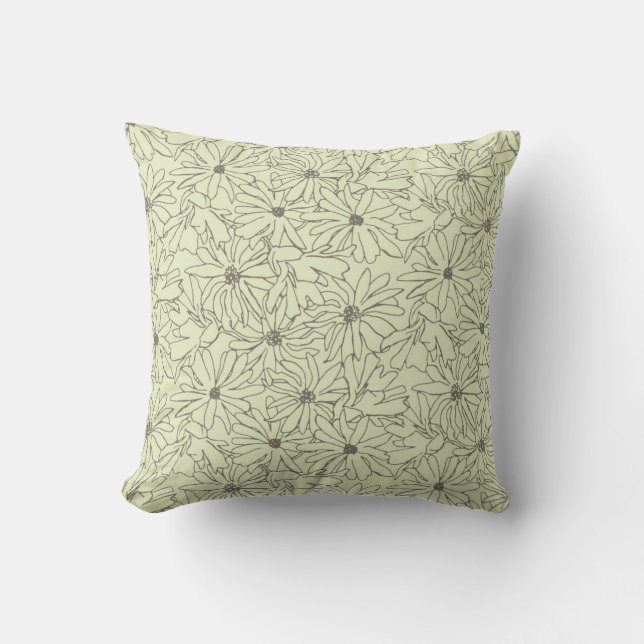 Coussin crème magnolia stellata mocha (Recto)