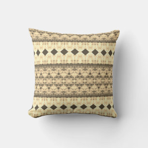 Coussin Crème Marron Et Beige Motif
