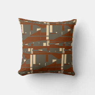 Coussin Crème marron sur mosaïques inégales méditerranéenn