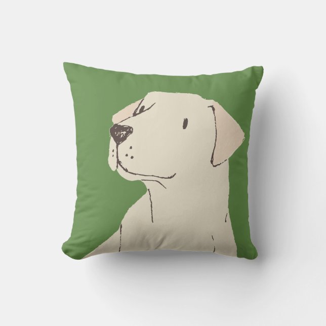 Coussin Crème mignonne Labrador chiot personnaliser d'amou (Recto)