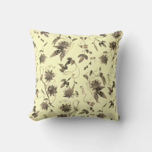 Coussin Crème moderne Elégante Beige Brown Floral