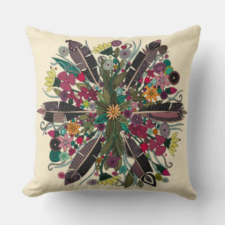 Coussin crème posy bohème