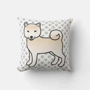 Coussin Crème Shiba Inu Dessin Chien & Patrouilles