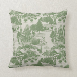 Coussin Crème verte Noël Wonderland hiver