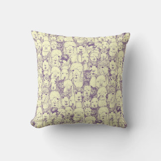 Coussin crème violette juste alpacas