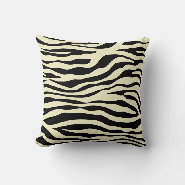 Coussin Crème Zebra Stripes Poster de animal (Recto)