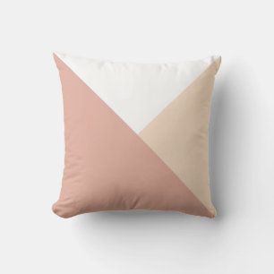 Coussin Crémeuse Pastel moderne à deux tons géométrique