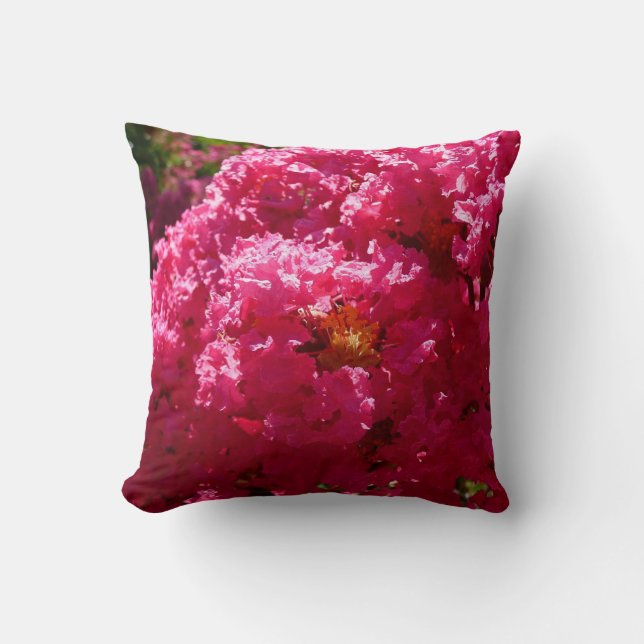 Coussin Crepe Myrtle Tree Magenta Floral (Recto)