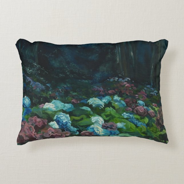 Coussin crépusculaire d'accent d'hortensia (Devant)