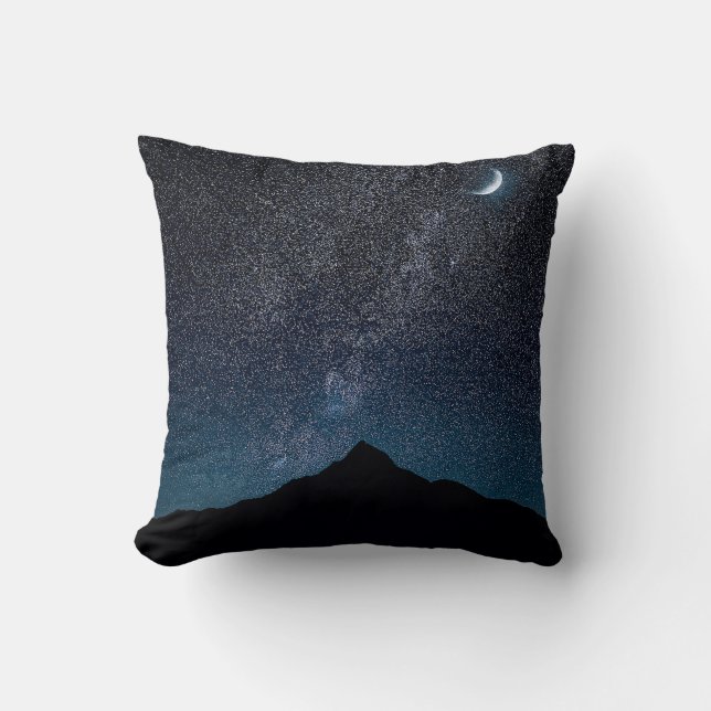 Coussin Crescent Moon au-dessus de Starry Mountain (Recto)