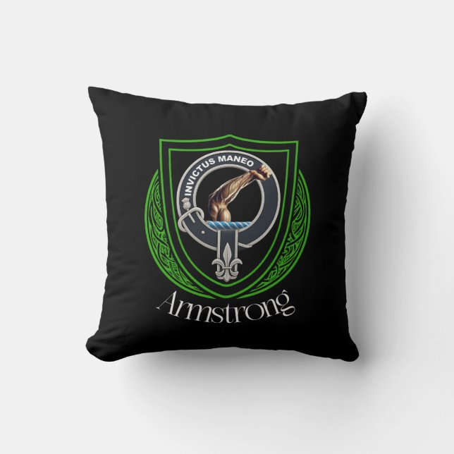 Coussin Crest du clan écossais Armstrong (Recto)