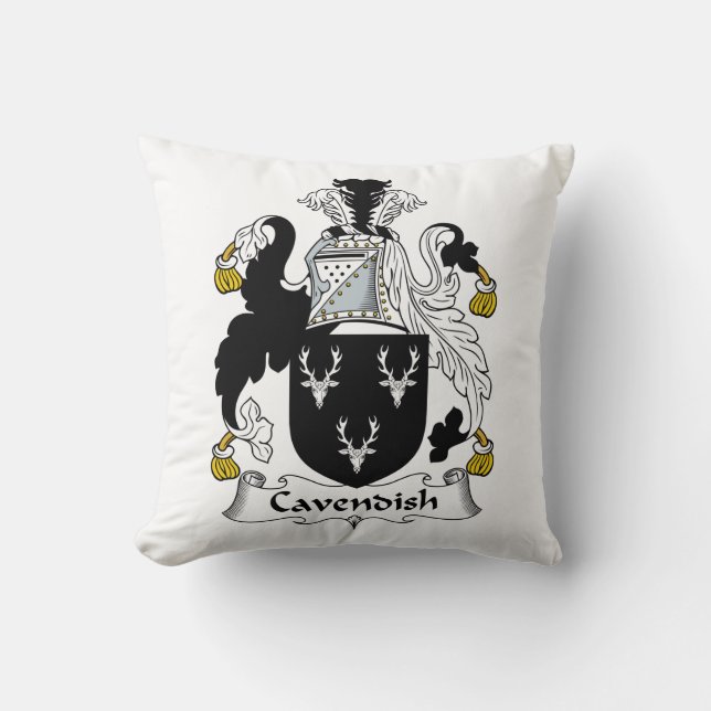 Coussin Crête de famille de Cavendish (Recto)