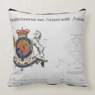Coussin Crête du roi du Royaume-Uni de grand B