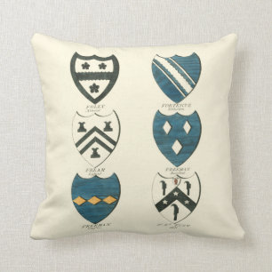 Coussin Crêtes familiales de diverses maisons anglaises