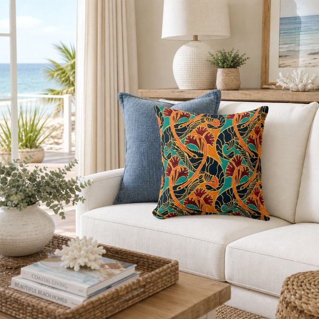 Coussin Crevettes et Algues de Mer Motif (Créateur téléchargé)