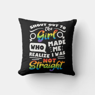 Coussin Cri à la fille Fierté lesbienne LGBT T Shirt G
