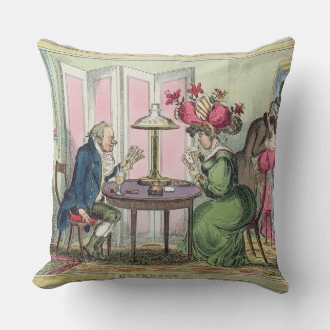 Coussin Cribbage, édité par Thomas McLean, Londres (colo (Recto)