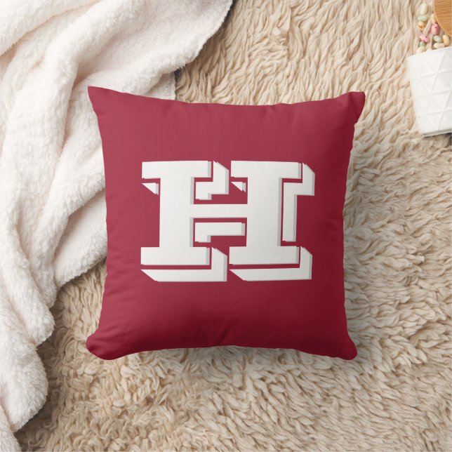 Coussin Crimson and White Varsity Letter  Monogram  (Couverture)
