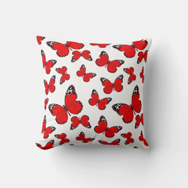 Coussin Crimson Flutter Pillow (Recto)