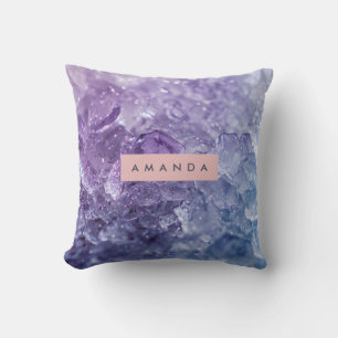 Coussin Cristal d'Améthyste Personnalisé & Étincelle de La
