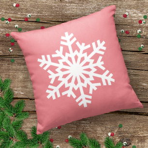 Coussin Cristal De Glace Blanche De Saison Simple Sur Rose