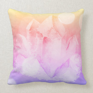 Coussin Cristal de quartz rose de Faux de *~* et lavande