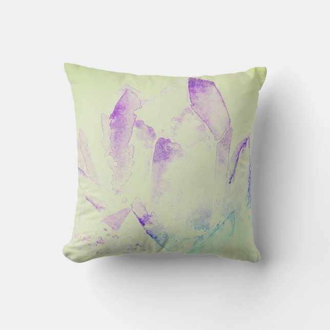 Coussin Cristaux modernes d'aquarelle de nouvel abrégé sur (Recto)
