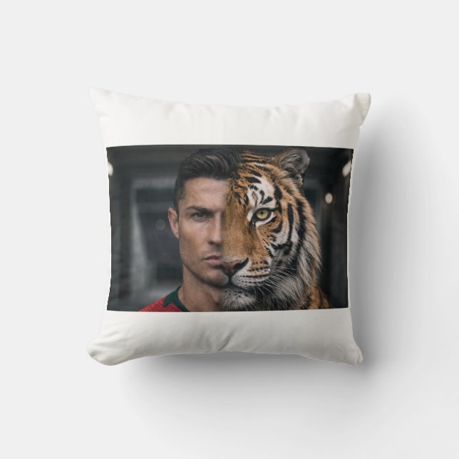Coussin Cristiano Ronaldo CR7 et Tiger Artistic Throw Pil (Recto)