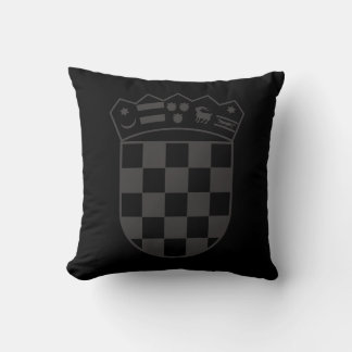 Coussin Croatie, Armoiries, Noir, Sombre, Grb Hrvatske