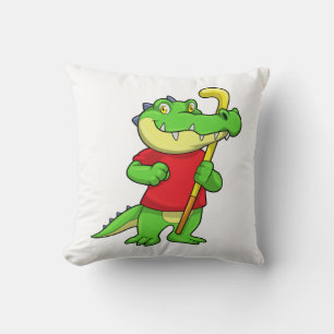 Coussin Crocodile à Field hockey avec bâton