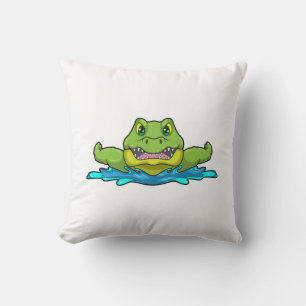 Coussin Crocodile à nager dans l'eau