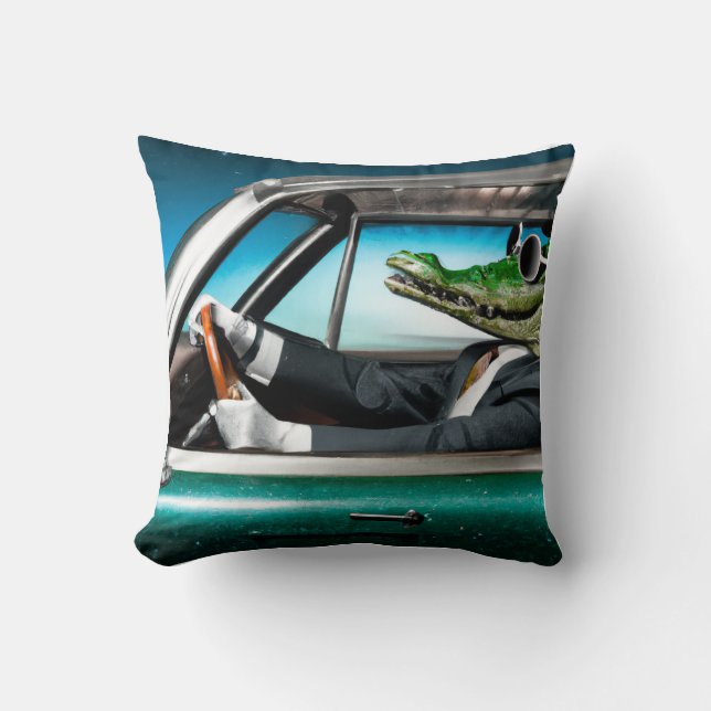 Coussin Crocodile Chauffeur (Recto)