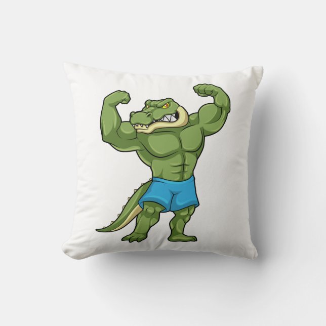 Coussin Crocodile comme Bodybuilder extrême (Recto)