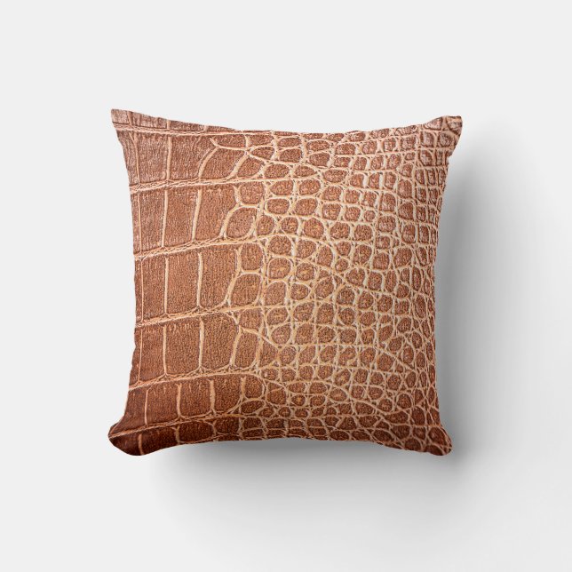 Coussin Crocodile cuir motif arrière-plan, allié (Recto)