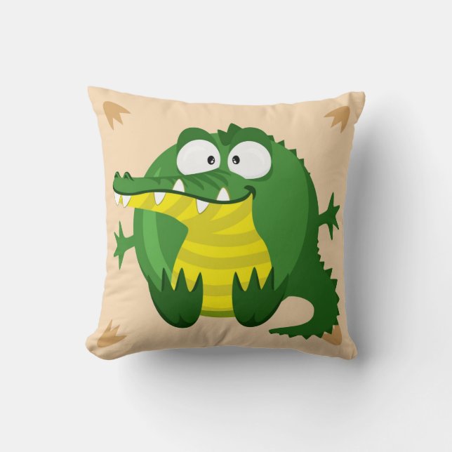 Coussin Crocodile en cercle mignon (Recto)