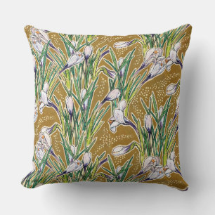 Coussin Crocus, motifs floraux, belles fleurs printanière