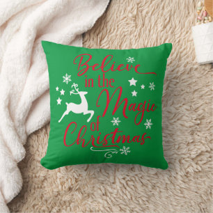 Coussin Croire À La Magie Des Rennes De Noël