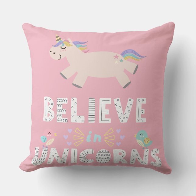Coussin Croire aux licornes (Recto)
