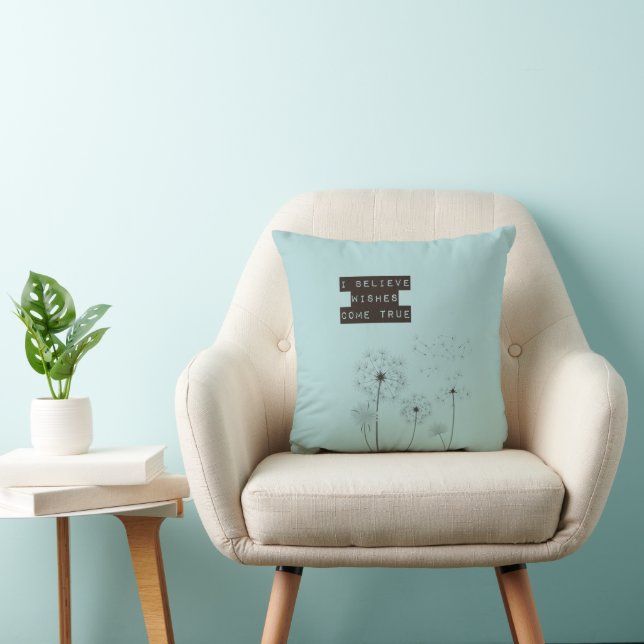 Coussin Croire dans les vœux Pissenlits (Chaise)