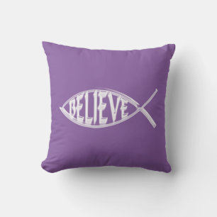 Coussin Croire Poisson Lavande