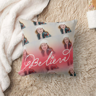 Coussin Croire Star Red Ombre Christmas Photo Collage