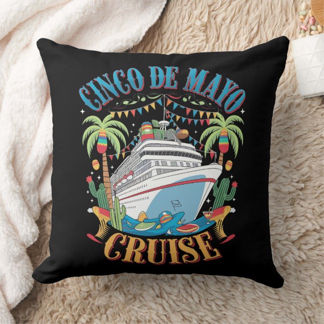 Coussin Croisière Cinco De Mayo Mexique Bateau Mexicain Fê (Couverture)