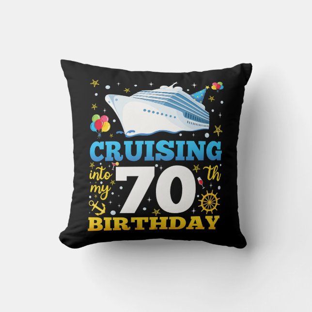 Coussin Croisière Dans Mon 70 Anniversaire (Recto)