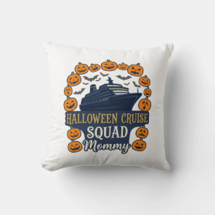 Coussin Croisière Halloween Équipe Maman Bateau Citrouille