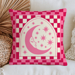 Coussin Croissant de Lune Bohème Chic avec Étoiles à Damie