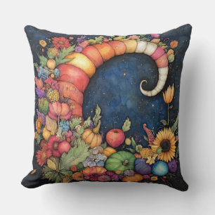 Coussin Croissant de lune cornu d'abondance mystique d'aut