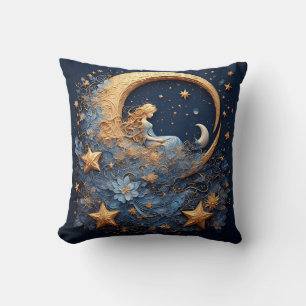 Coussin Croissant de Lune Doré Décoratif